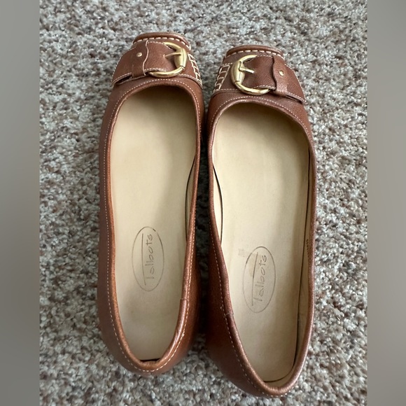 Talbots Brown Leather Buckle Ballet Loafers - Picture 2 of 5